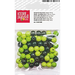 Koka pērlītes-koši zaļas mix (8 mm, 85 gab.)