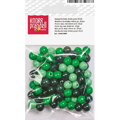 Wood Beads - Green Mix (8 mm, 85 pcs)
