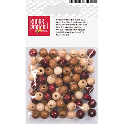 Wooden Beads – Brown Mix (8 mm, 85 pcs)