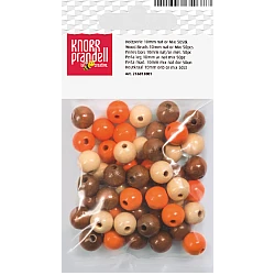 Koka pērlītes-bēšigas un oranžas, mix (10 mm, 50 gab.)