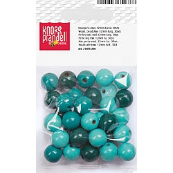 Koka pērlītes-tirkīzzila mix (12 mm, 30 gab.)
