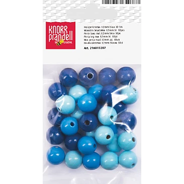 Wooden Beads - Blue Mix (12 mm, 30 pcs)