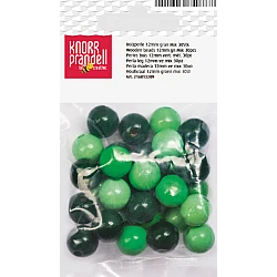Koka pērlītes-zaļas mix (12 mm, 30 gab.)
