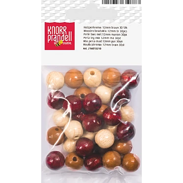 Wooden Beads – Brown Mix (12 mm, 30 pcs)