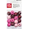 Wooden beads - rose and pink mix (15 mm, 15 pcs)