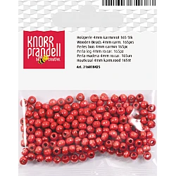 Koka pērlītes-karmīna sarkanas (4 mm, 165 gab.)