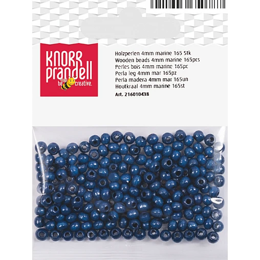 Wood beads – dark blue (4 mm, 165 pcs)