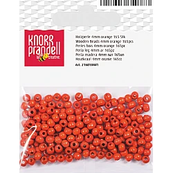 Koka pērlītes-oranžas (4 mm, 165 gab.)