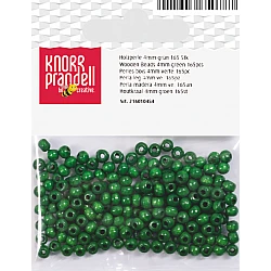 Koka pērlītes-zaļas (4 mm, 165 gab.)