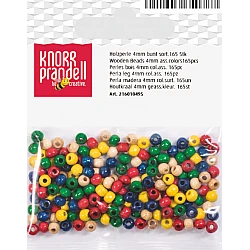 Koka pērlītes-dažādas (4 mm, 165 gab.)