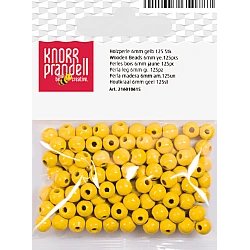 Koka pērlītes-dzeltenas (6 mm, 125 gab.)