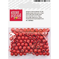 Koka pērlītes-karmīna sarkanas (6 mm, 125 gab.)