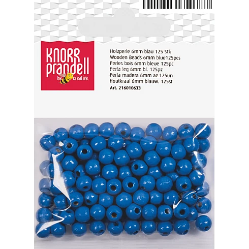 Wooden beads - blue (6 mm, 125 pcs.)