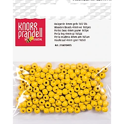 Koka pērlītes-dzeltenas (4 mm, 165 gab.)