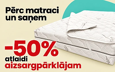 Iegādājies matraci un saņem 50% atlaidi matrača aizsargpārklājam